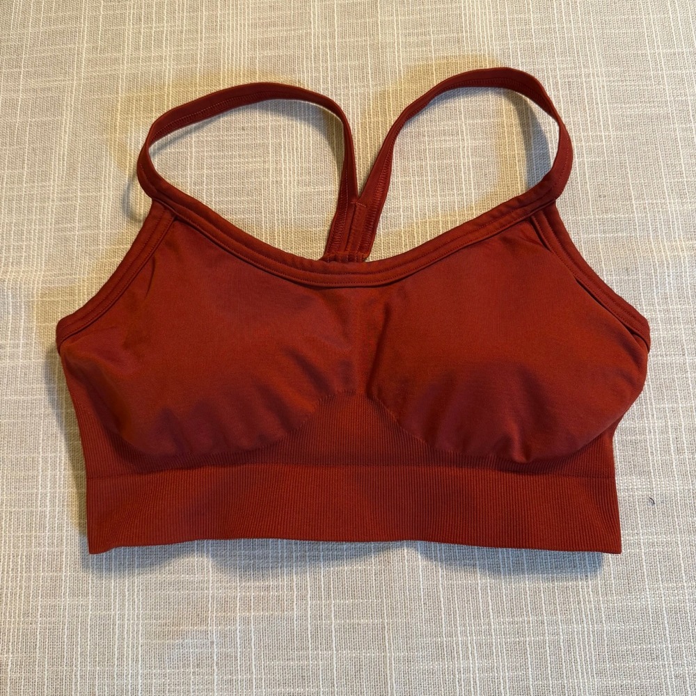 Gymshark‎ Vital Seamless 2.0 Sports Bra Rust Orange Womens Large B4A4Q